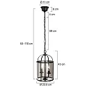Steinhauer pendant luminaire PIMPERNEL 2 flames E14 IP20, black dimmable