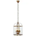 Steinhauer Pendant luminaire PIMPERNEL, 4 flames, glass, bronze