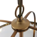 Steinhauer Steinhauer Pendant luminaire PIMPERNEL, 4 flames, glass, bronze