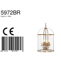Steinhauer Steinhauer Pendant luminaire PIMPERNEL, 4 flames, glass, bronze