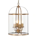 Steinhauer Steinhauer Pendant luminaire PIMPERNEL, 4 flames, glass, bronze