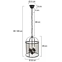 Steinhauer pendant luminaire PIMPERNEL 4 flames E14 IP20, black dimmable