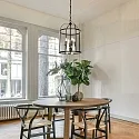 Steinhauer pendant luminaire PIMPERNEL 4 flames E14 IP20, black dimmable