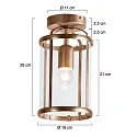 Steinhauer Steinhauer Ceiling luminaire PIMPERNEL, 1 flame, glass, bronze