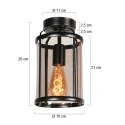 Steinhauer Loftlampe PIMPERNEL E27 IP20, sort dæmpbar