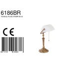 Steinhauer Steinhauer Bordlampe ANCILLA, 1-flamme, glas hvid, bronze
