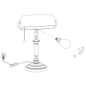 Steinhauer Steinhauer Bordlampe ANCILLA, 1-flamme, glas hvid, bronze