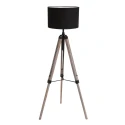 Mexlite Standerlampe TRIEK 1-flamme, med afbryder, med skærm E27 IP20, træ, antik 