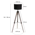 Mexlite Standerlampe TRIEK 1-flamme, med afbryder, med skærm E27 IP20, træ, antik 