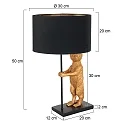 anne light & home table lamp ANIMAUX - SURICATE up, with switch, with shade, with plug E27 IP20, black matt 