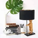 anne light & home table lamp ANIMAUX - SURICATE up, with switch, with shade, with plug E27 IP20, black matt 