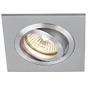 recessed luminaire PÉLITE SPOT swivelling, square GU10 IP20, steel brushed dimmable