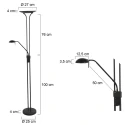 Mexlite Floor lamp BIRON, 2 flames, bronze