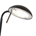 Mexlite Standerlampe BIRON med afbryder, med fleksibel arm IP20, sort mat dæmpbar