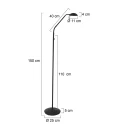 Mexlite Standerlampe BIRON med afbryder, med fleksibel arm IP20, sort mat dæmpbar