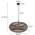 Steinhauer pendant luminaire SPARKLED LIGHT - IKARO 1 flame, round E27 IP20, beech, natural colour dimmable