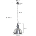 Steinhauer pendant luminaire BIKKEL - Ø 42CM 1 flame, medium E27 IP20, polished aluminium, steel dimmable