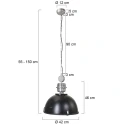 Steinhauer Pendel BIKKEL - Ø 42CM 1-flamme, mittelgroß E27 IP20, sort mat dæmpbar