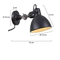 Mexlite Mexlite Wall luminaire CERA, 1 flame, reflector, black