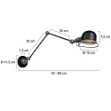 Mexlite Mexlite Væglampe DAVIN, 1-flamme, reflektor, sort