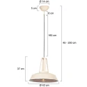 Mexlite pendant luminaire EDEN 1 flame E27 IP20, creme dimmable