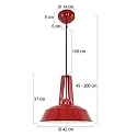Mexlite Mexlite Pendel EDEN, 1-flamme, 42cm, rød