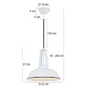 Mexlite Mexlite Pendel EDEN, 1-flamme, 42cm, hvid