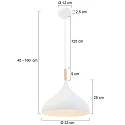 Mexlite Mexlite Pendant luminaire BJORR, 1 flame, 30cm, white