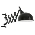 wall luminaire YORKSHIRE 1 flame, with switch, with plug, adjustable E27 IP20, black matt 