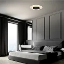 ceiling luminaire LIDO large, round, indirect, perforated IP20, black matt dimmable