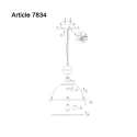 Steinhauer pendant luminaire BIKKEL - Ø 52CM 1 flame, large E27 IP20, brown, pied dimmable