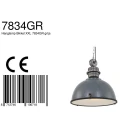 Steinhauer Pendel BIKKEL - Ø 52CM 1-flamme, stor E27 IP20, beton grå dæmpbar