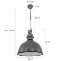 Steinhauer Pendel BIKKEL - Ø 52CM 1-flamme, stor E27 IP20, beton grå dæmpbar