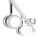 Steinhauer Spotlight bar NATASJA 6-flammer, lang, Dim-To-Warm, justerbar GU10 IP20, stål børstet dæmpbar