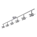 Steinhauer Spotlight bar NATASJA 6-flammer, lang, Dim-To-Warm, justerbar GU10 IP20, stål børstet dæmpbar