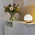 Steinhauer Bordlampe ANCILLA rund, kort, med touch-dæmper G9 IP20, stål børstet dæmpbar