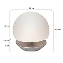 Steinhauer Bordlampe ANCILLA rund, kort, med touch-dæmper G9 IP20, stål børstet dæmpbar