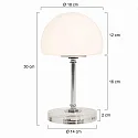 Steinhauer Bordlampe ANCILLA MUSHROOM lang, med skiftefunktion G9 IP20, chrom, poleret dæmpbar