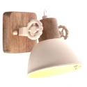 Mexlite Loftlampe GEARWOOD 1-flamme E27 IP20, creme dæmpbar