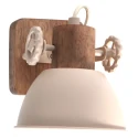 Mexlite Loftlampe GEARWOOD 1-flamme E27 IP20, creme dæmpbar