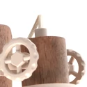 Mexlite Loftlampe GEARWOOD 1-flamme E27 IP20, creme dæmpbar