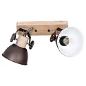 Mexlite Spot GEARWOOD, 2-flammer, brun
