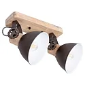 Mexlite Spot GEARWOOD, 2-flammer, brun
