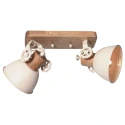 Loftlampe GEARWOOD 2-flammer E27 IP20, creme dæmpbar