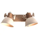 Mexlite Loftlampe GEARWOOD 2-flammer E27 IP20, creme dæmpbar