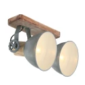 Mexlite Spot GEARWOOD, 2-flammer, brun