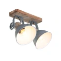 Mexlite Spot GEARWOOD, 2-flammer, brun