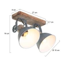 Mexlite Spot GEARWOOD, 2-flammer, brun