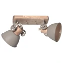 Loftlampe GEARWOOD 2-flammer E27 IP20, taupe dæmpbar
