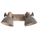 Mexlite Loftlampe GEARWOOD 2-flammer E27 IP20, taupe dæmpbar